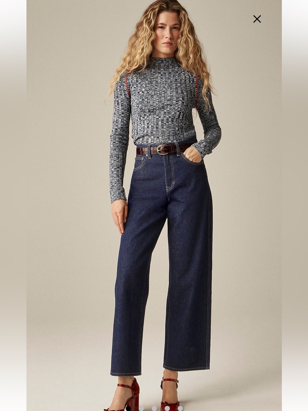 J.Crew Women’s Dark Wash Wide-Leg Everyday Jeans